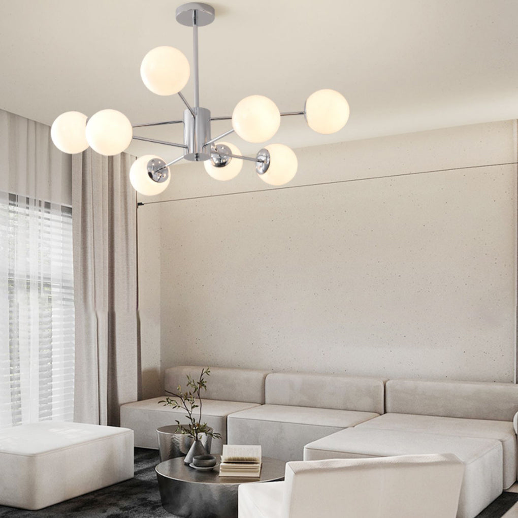 Modern Glass Molecular Chandelier with 3-Step Dimming