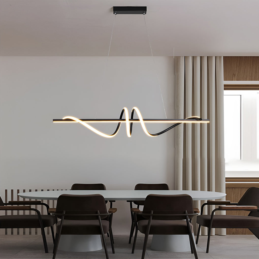 Modern LED Dimmable Linear Chandelier with Remote Control