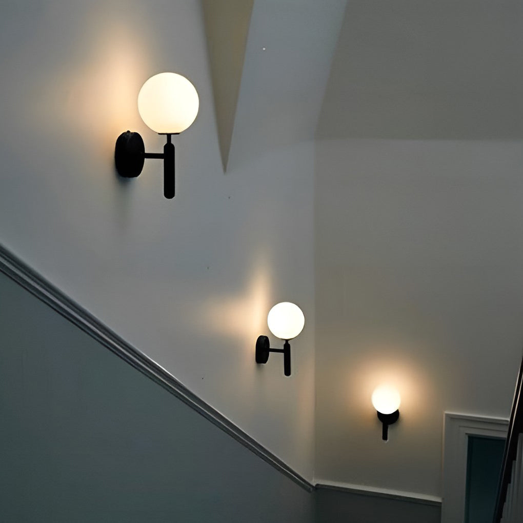 Modern Glass Ball Wall Sconce with LED Light – Nordic Style