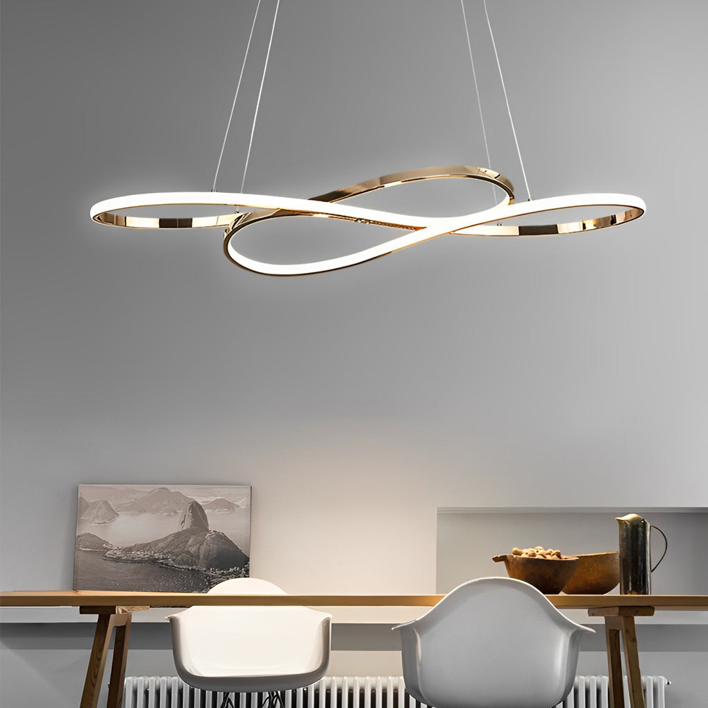Wavy Double Wave LED Pendant Light Modern Aluminum Chandelier
