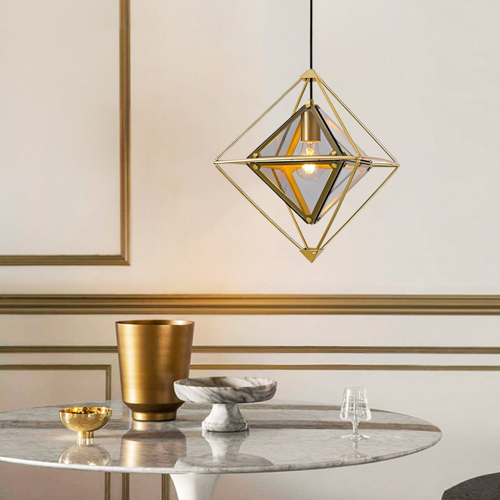 Geometric Glass Pendant Light Modern Minimalist Island Lighting