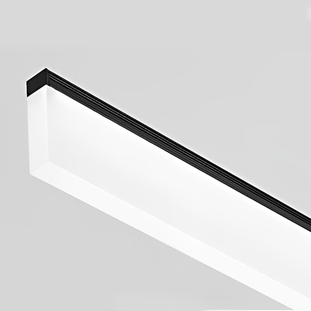 Modern Linear LED Pendant Light with Stepless Dimming - Black