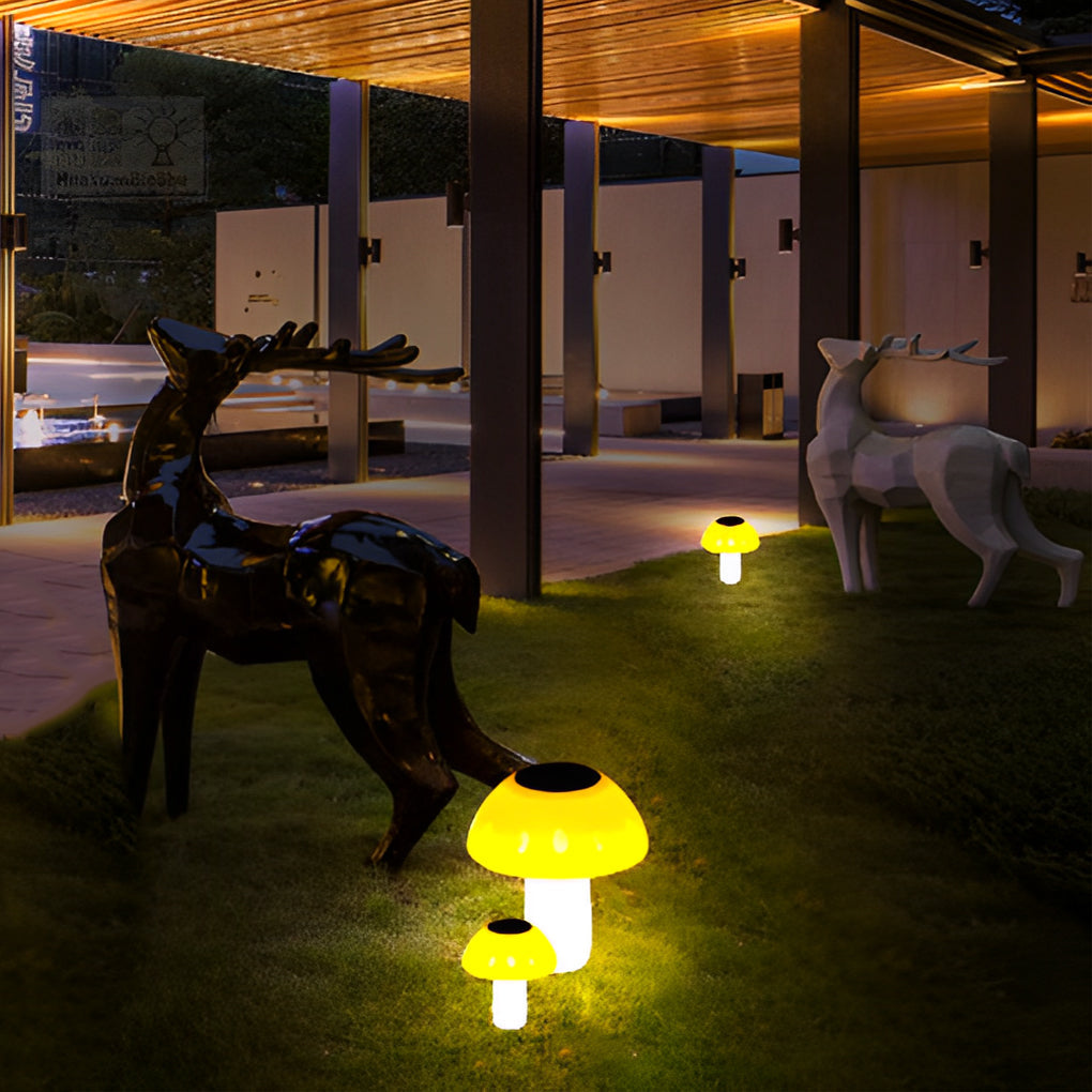 Mushroom Solar LED Lawn Light - Waterproof Outdoor Garden Lighting