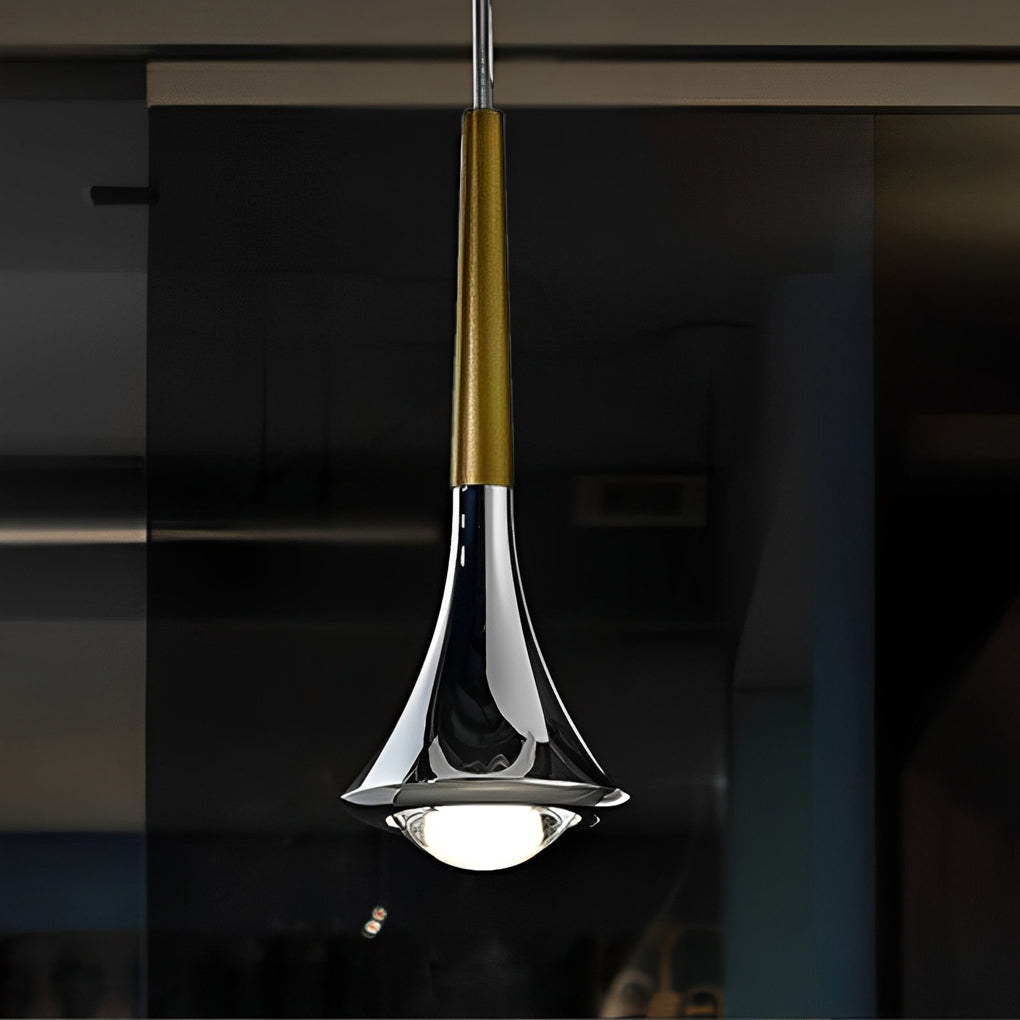 Water Drop Metal LED Pendant Light Modern Nordic Staircase Chandelier