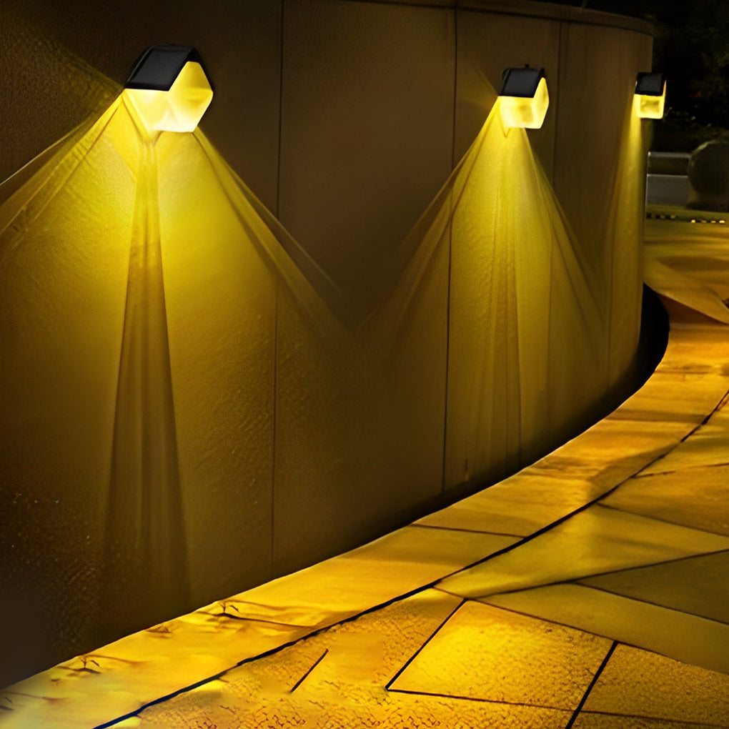 Modern Solar LED Outdoor Wall Light with Multi-Color RGB Modes
