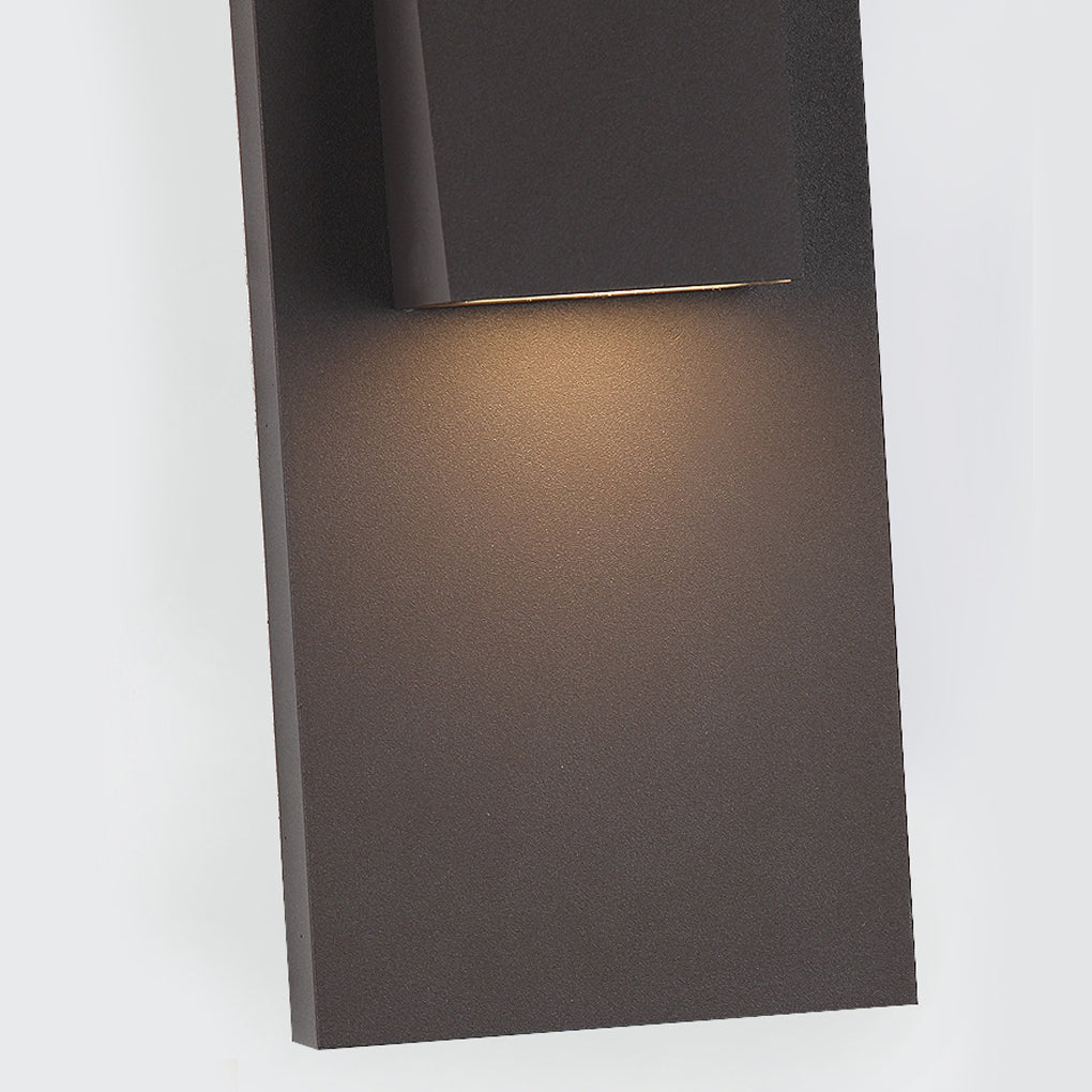 Rectangular LED Outdoor Wall Light - Modern Black Aluminum