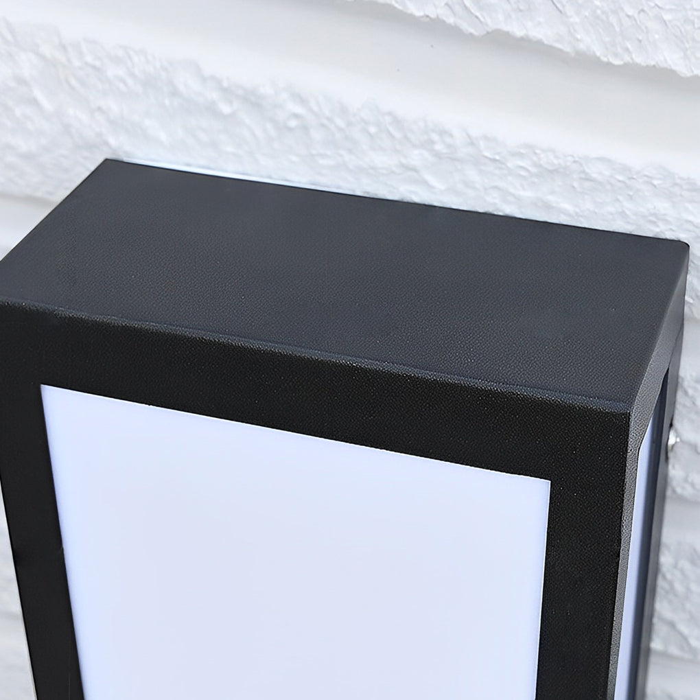 Modern Rectangular LED Outdoor Wall Lamp - Matte Black