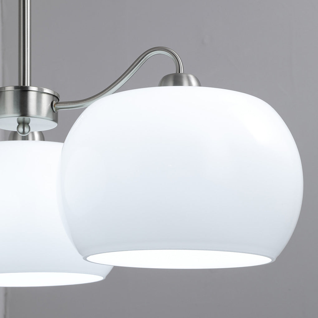 White Glass Vintage Chandelier 3-Light E27 Pendant Lamp