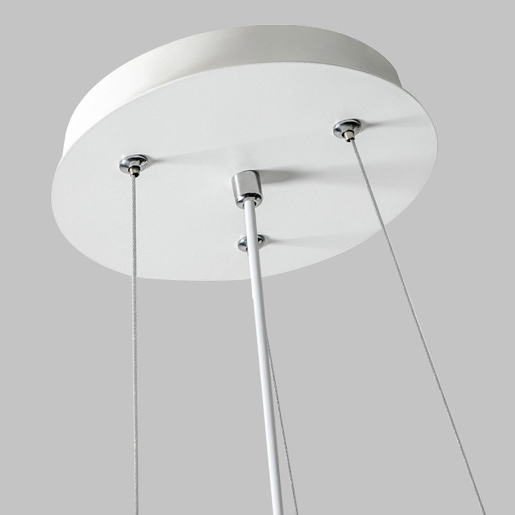 Modern White Flower Petal LED Pendant Light - 3-Step Dimmable