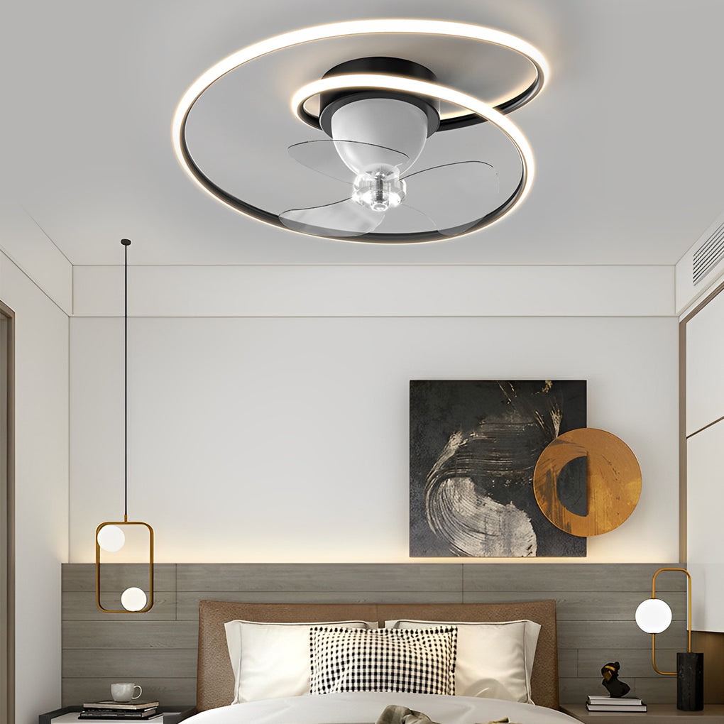 Smart Dimmable Ceiling Fan Light with APP Control & 360° Rotation