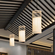 Hand-Woven Bamboo Pendant Light – Modern Farmhouse LED Ceiling Lamp