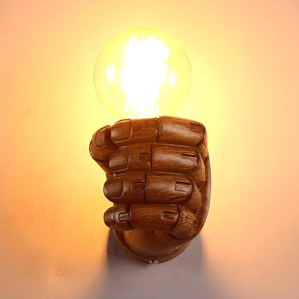 Resin Fist Wall Sconce – Industrial Retro Style Lighting