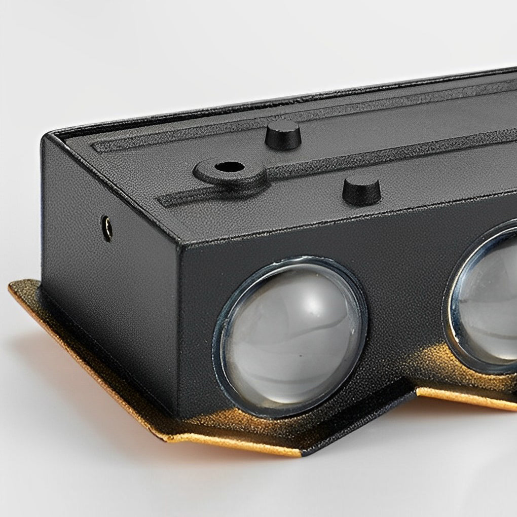 Modern Aluminum LED Outdoor Up Down Wall Light Black Gold Finish