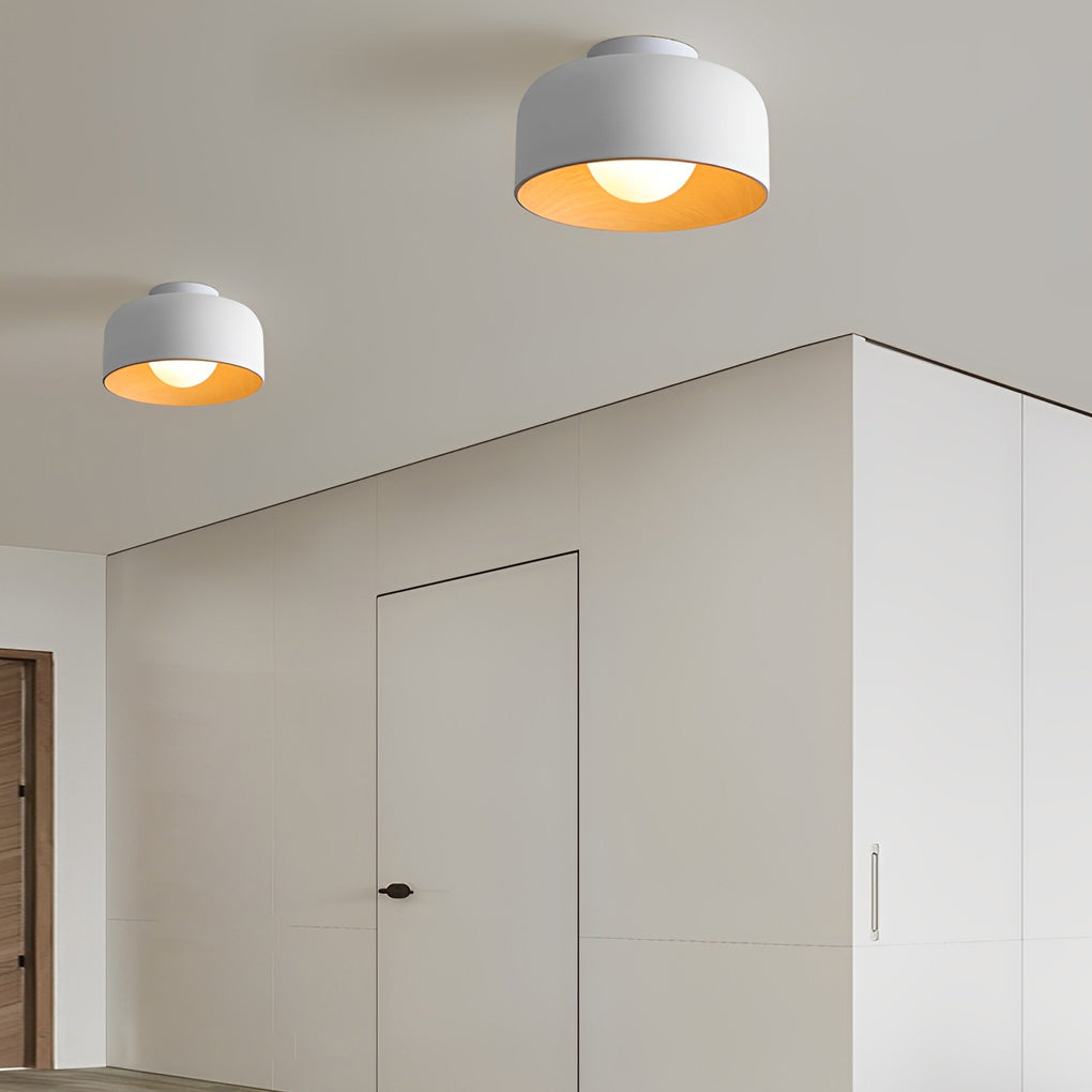 Modern Bowl LED Ceiling Light | Glass & Iron Flush Mount