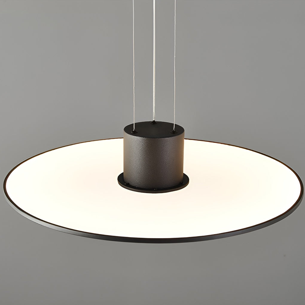 Modern Round LED Pendant Light Black Iron Acrylic Plate Design
