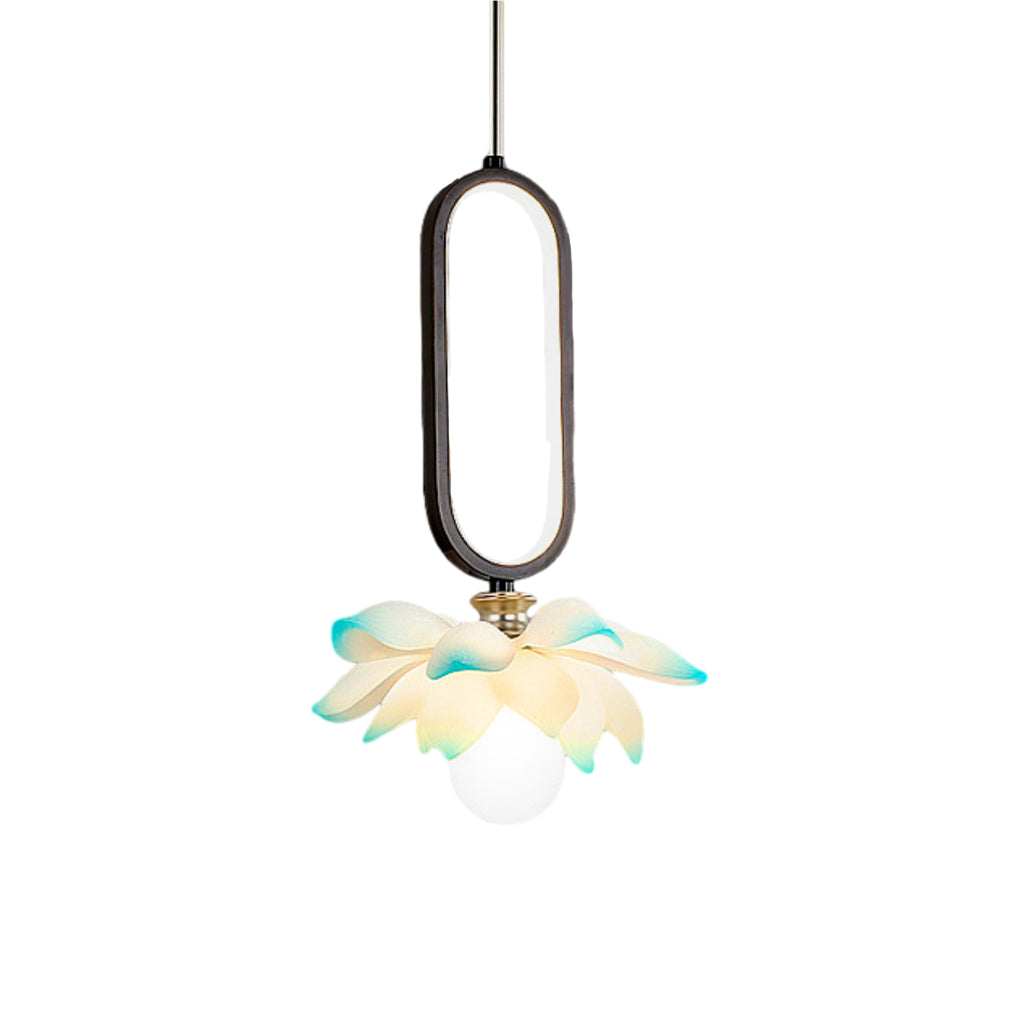 Lotus Flower Modern Pendant Light with LED Ring Design