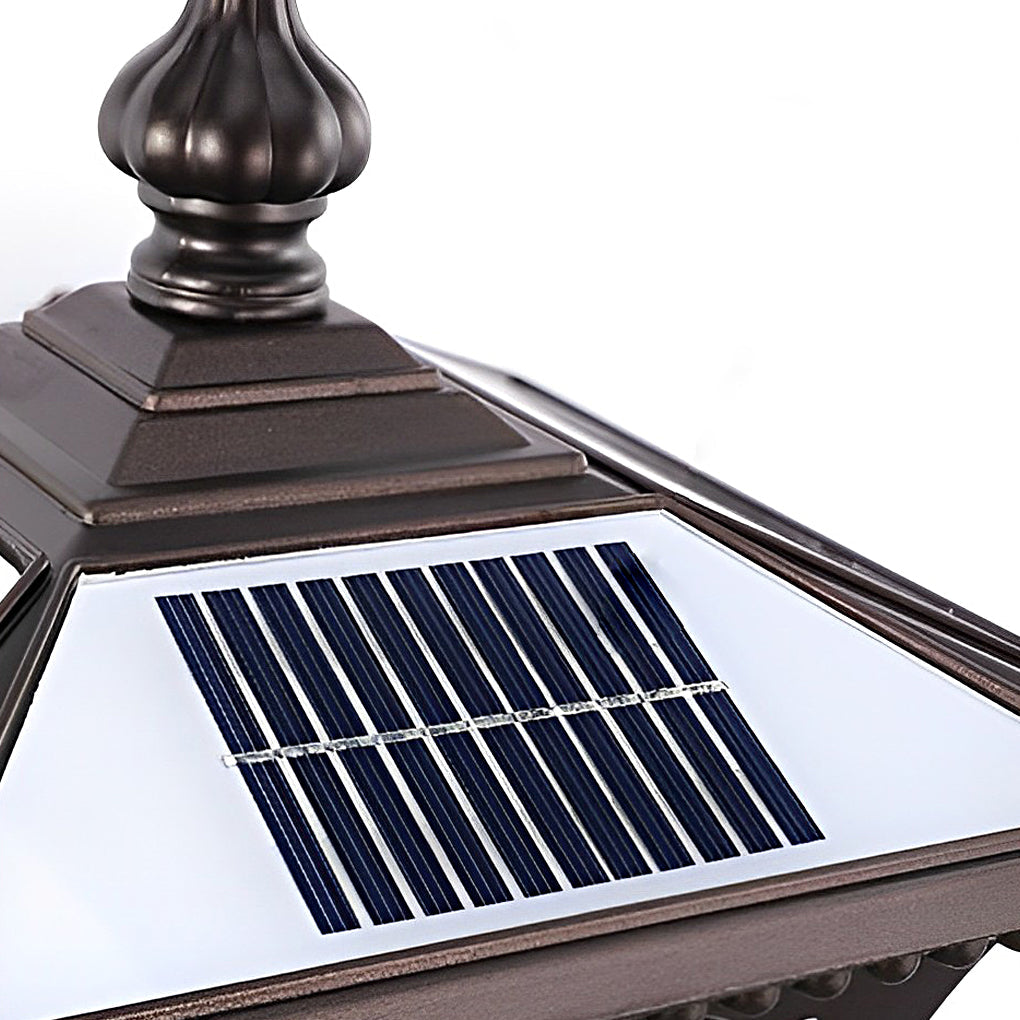 Modern Striped Glass Solar LED Outdoor Wall Light - Black