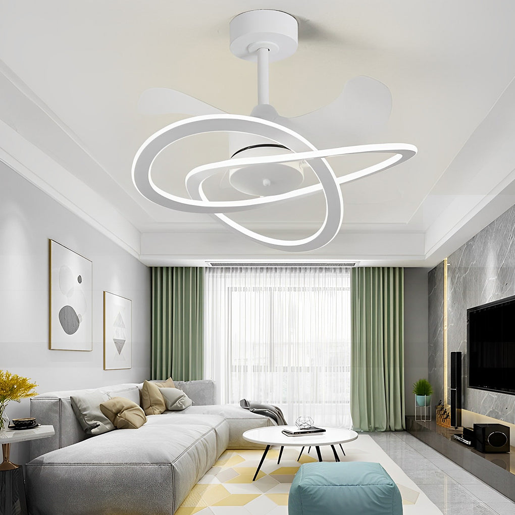 Modern Bladeless Ceiling Fan with LED Light & Remote Control