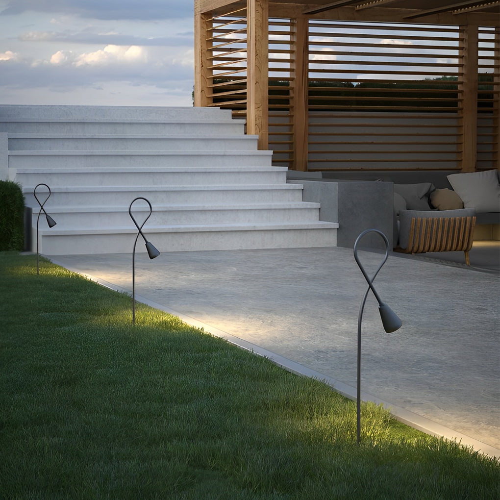 Modern Arched Gooseneck Pathway Lights - Waterproof LED Outdoor