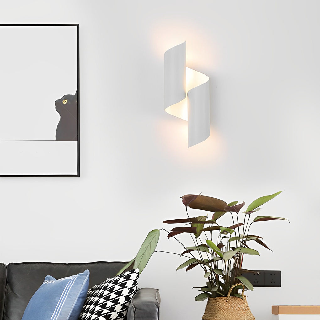Geometric Up Down Wall Sconce Set - Modern Metal Lighting (2pcs)