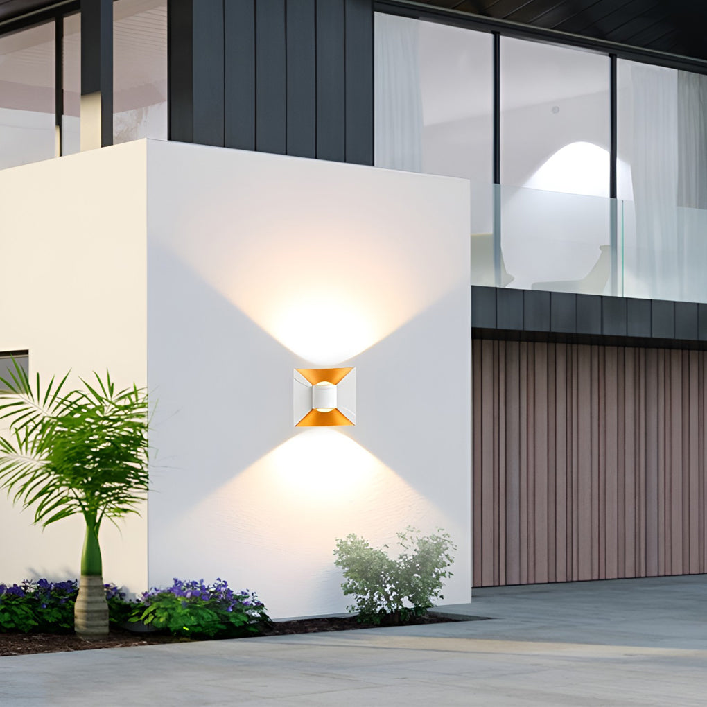 Square LED Outdoor Wall Sconce 6W Waterproof Up Down Light