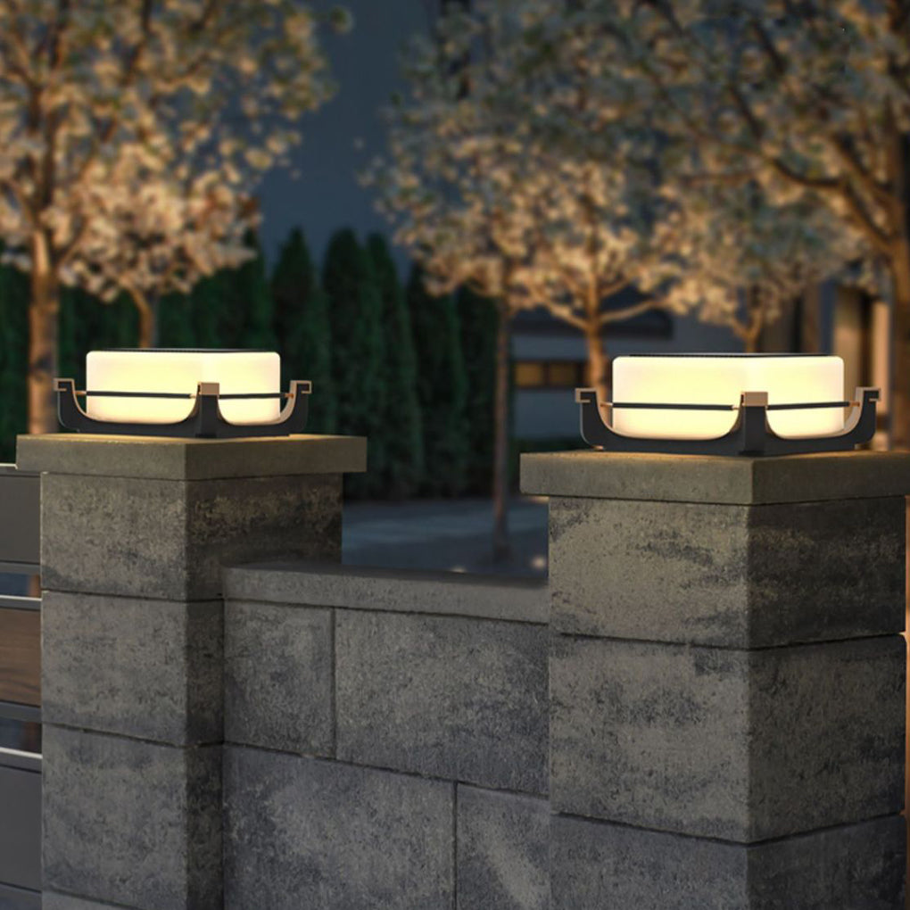 Modern Solar Outdoor Post Light Waterproof LED Fence Deck Lighting
