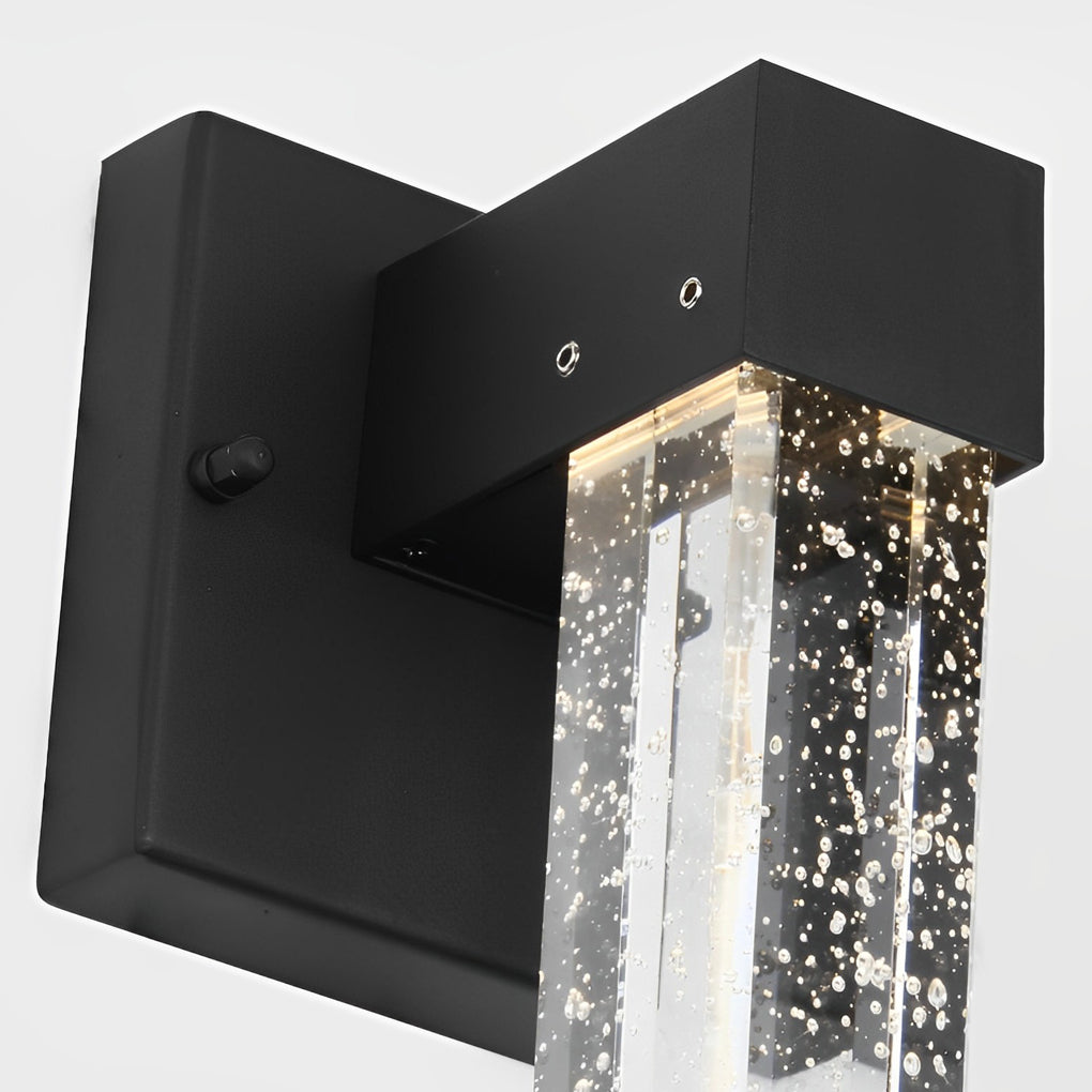 Crystal Black Modern Outdoor Wall Lamp 10W LED Waterproof Light
