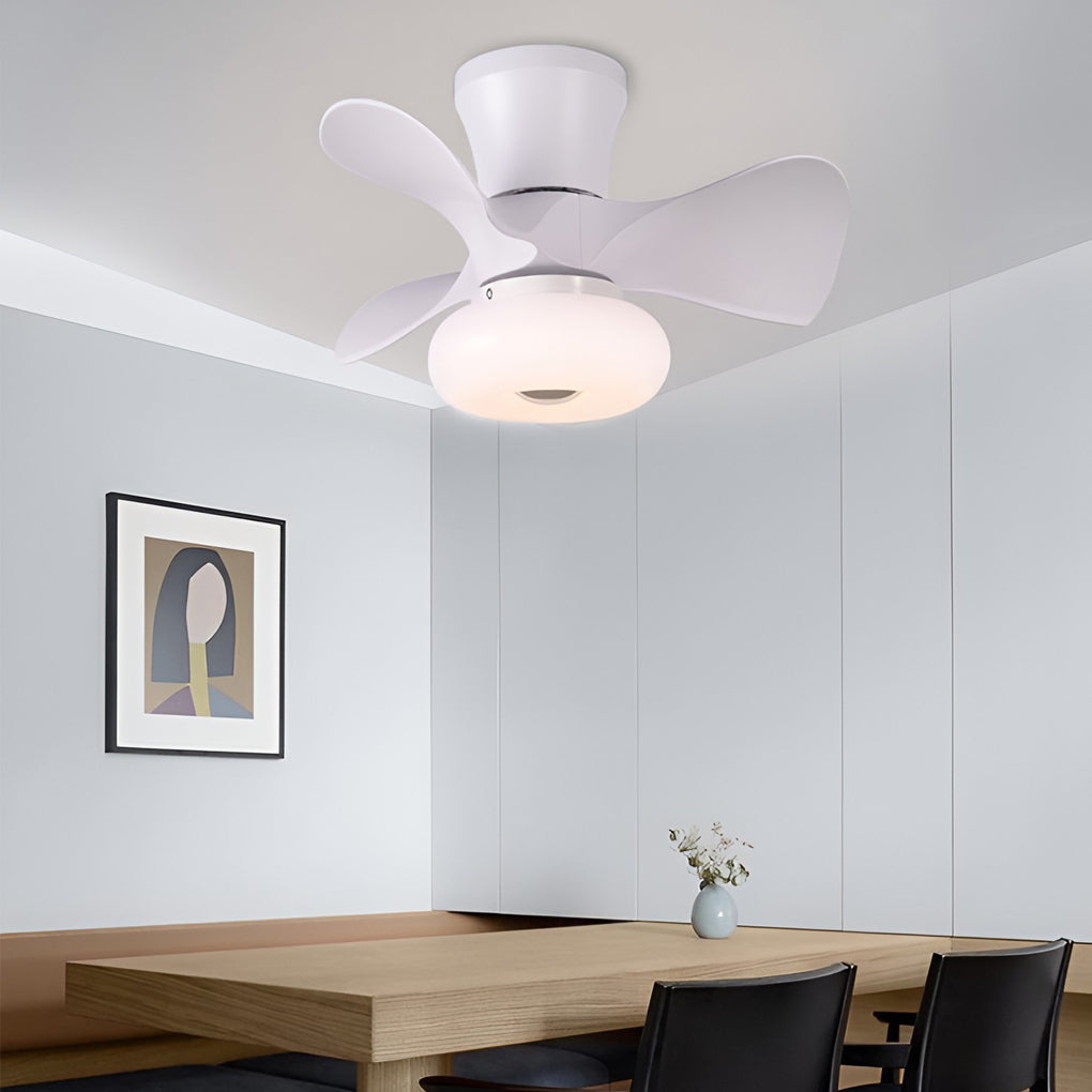 Modern LED Ceiling Fan Light with Remote & 3-Step Dimming