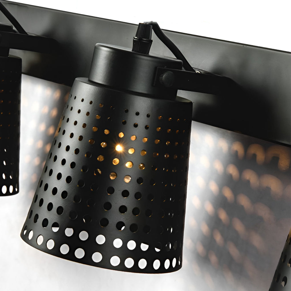 Adjustable Industrial Black Iron Wall Sconce with Hollow Shade
