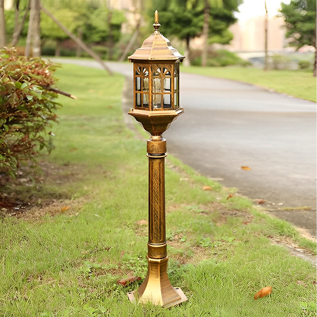 Slim LED Outdoor Post Light Industrial Black Bronze Pathway Lamp