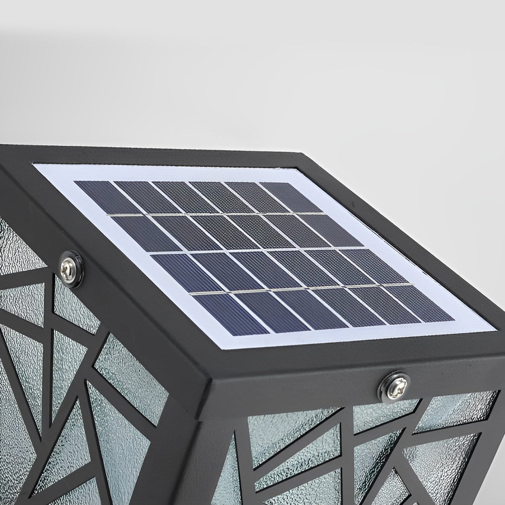 Modern Solar LED Bollard Path Light Black Waterproof Outdoor