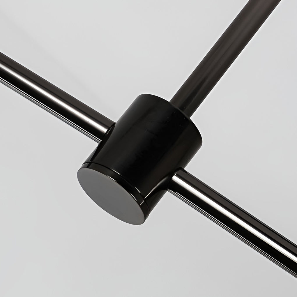 Geometric Linear Black Iron Chandelier Modern Pendant Light