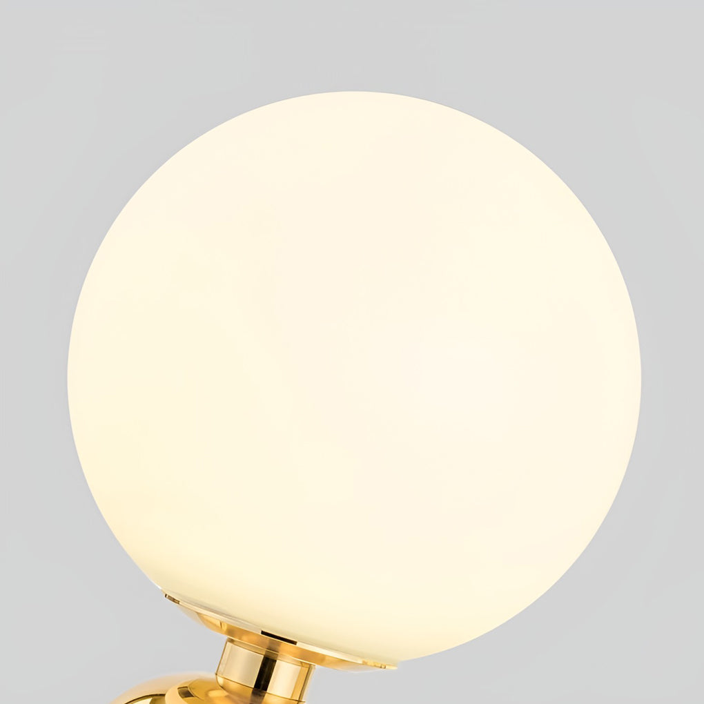 Modern Glass Globe Table Lamp with Metal Base