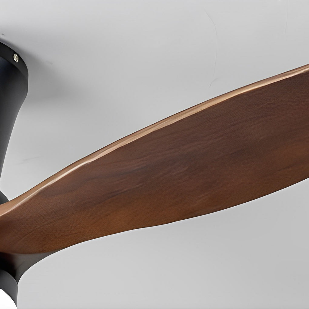 Modern Wood Ceiling Fan with Dimmable LED Light & Remote - 56 Inch