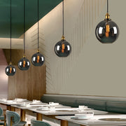 Smoke Gray Glass Industrial Pendant Light – Modern Minimalist