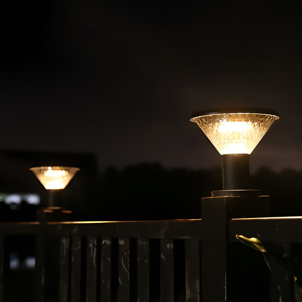 Solar Fence Post Light with Remote Control & Light Sensor