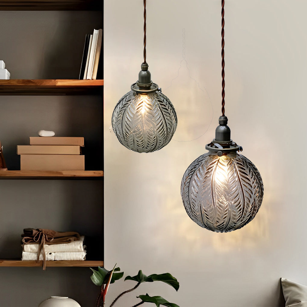 Modern Glass Ball Pendant Light with 3-Step Dimming LED