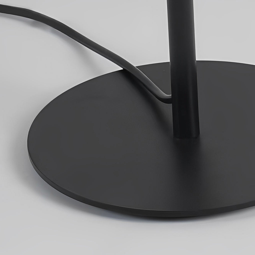 Modern Oval LED Floor Lamp with Metal Frame and Acrylic Shade