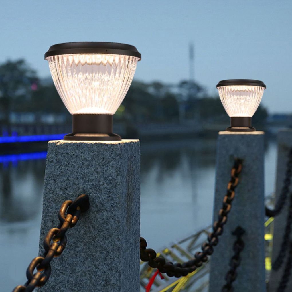 Solar LED Post Cap Light - Modern Aluminum Pillar Light for Outdoor