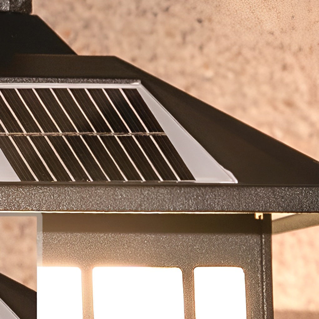 Solar LED Outdoor Wall Lamp with Remote - Modern Industrial Design