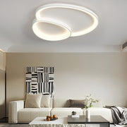 Geometric Line LED Flush Mount Ceiling Light with 3-Step Dimming