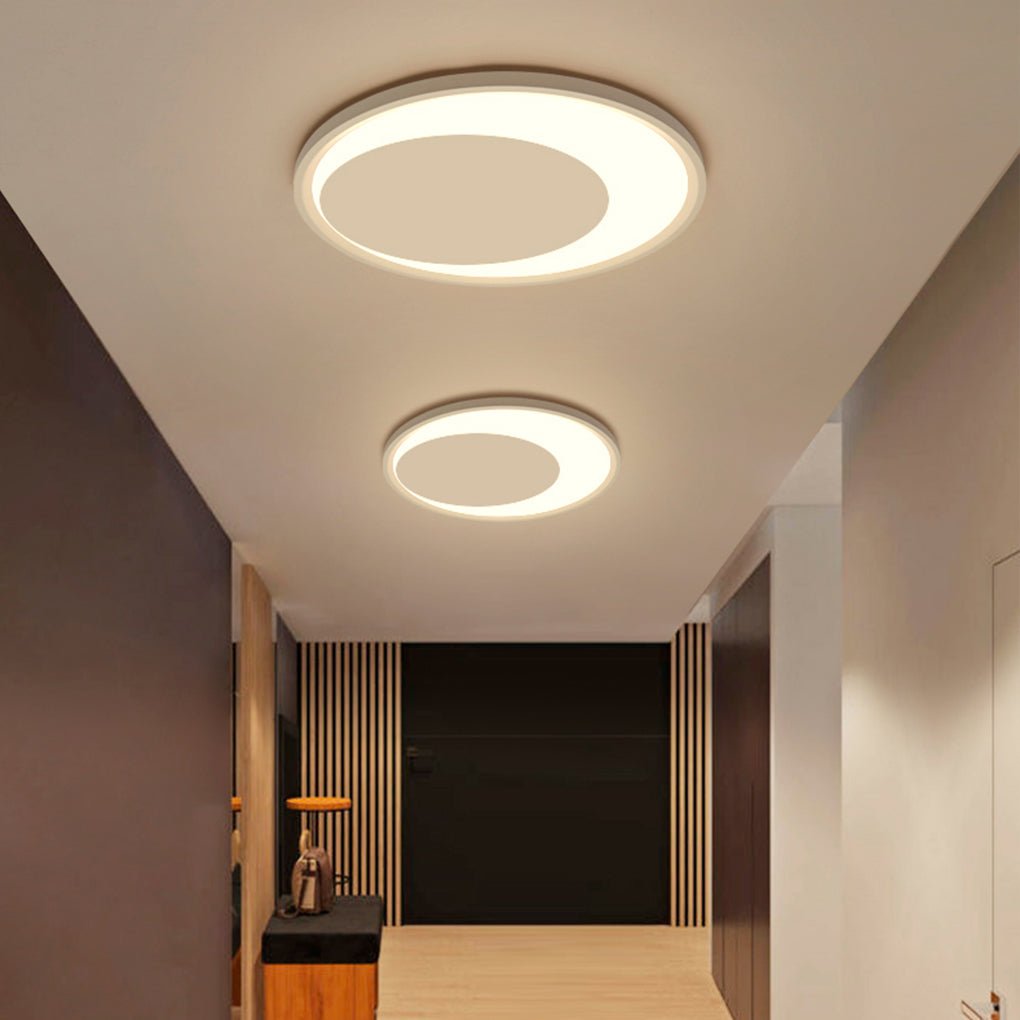 Modern Round White Flush Mount LED Ceiling Light 12" 16"
