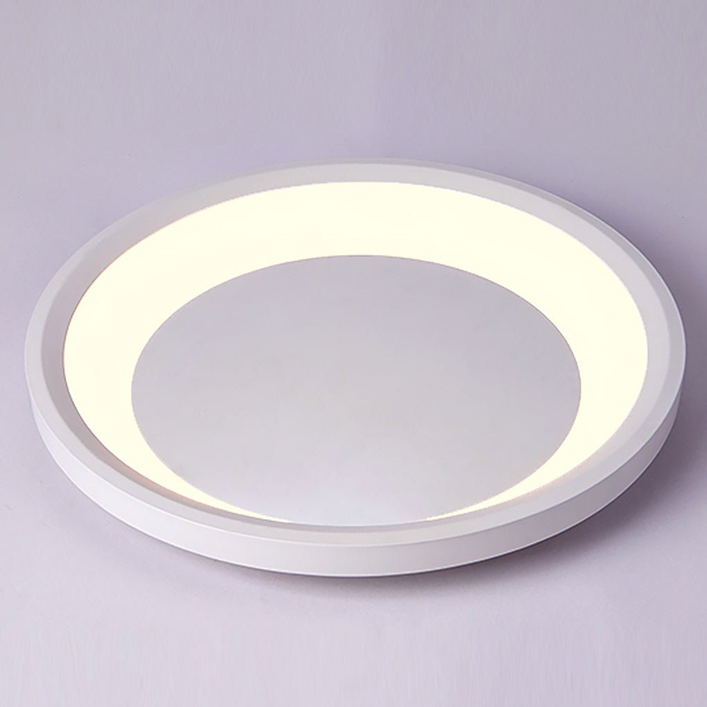 Modern Round White Flush Mount LED Ceiling Light 12" 16"