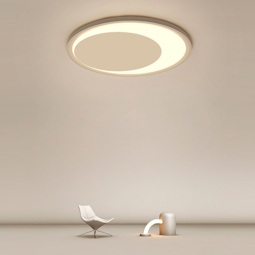 Modern Round White Flush Mount LED Ceiling Light 12" 16"