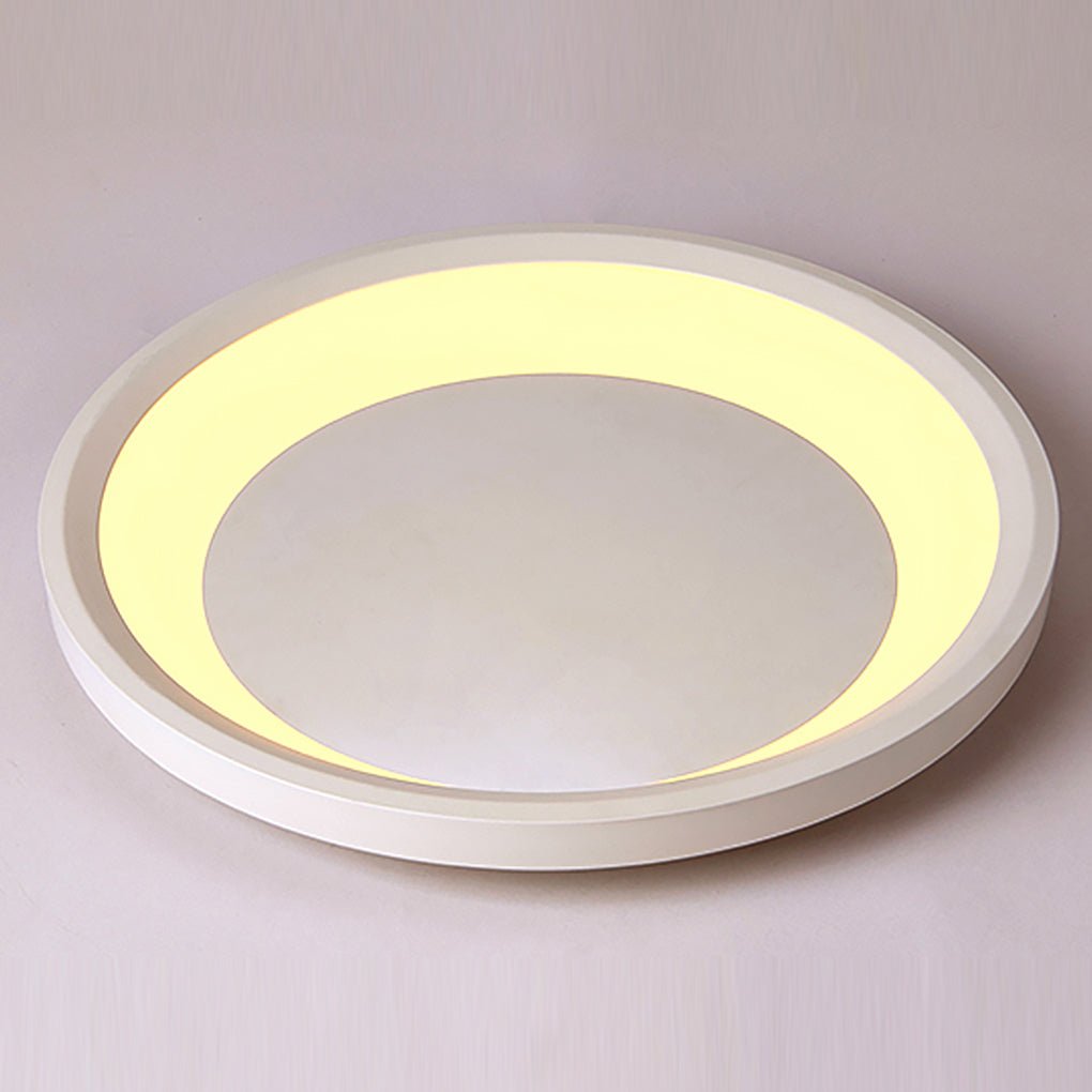 Modern Round White Flush Mount LED Ceiling Light 12" 16"