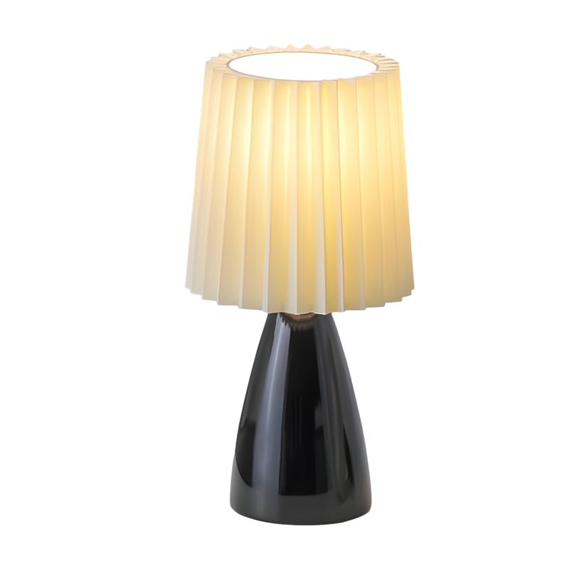 Pleated Shade Glass Table Lamp with 3-Step Dimming