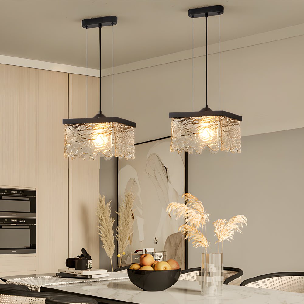 Modern Glass Pendant Light with 3-Step Color Dimming | Dining Room