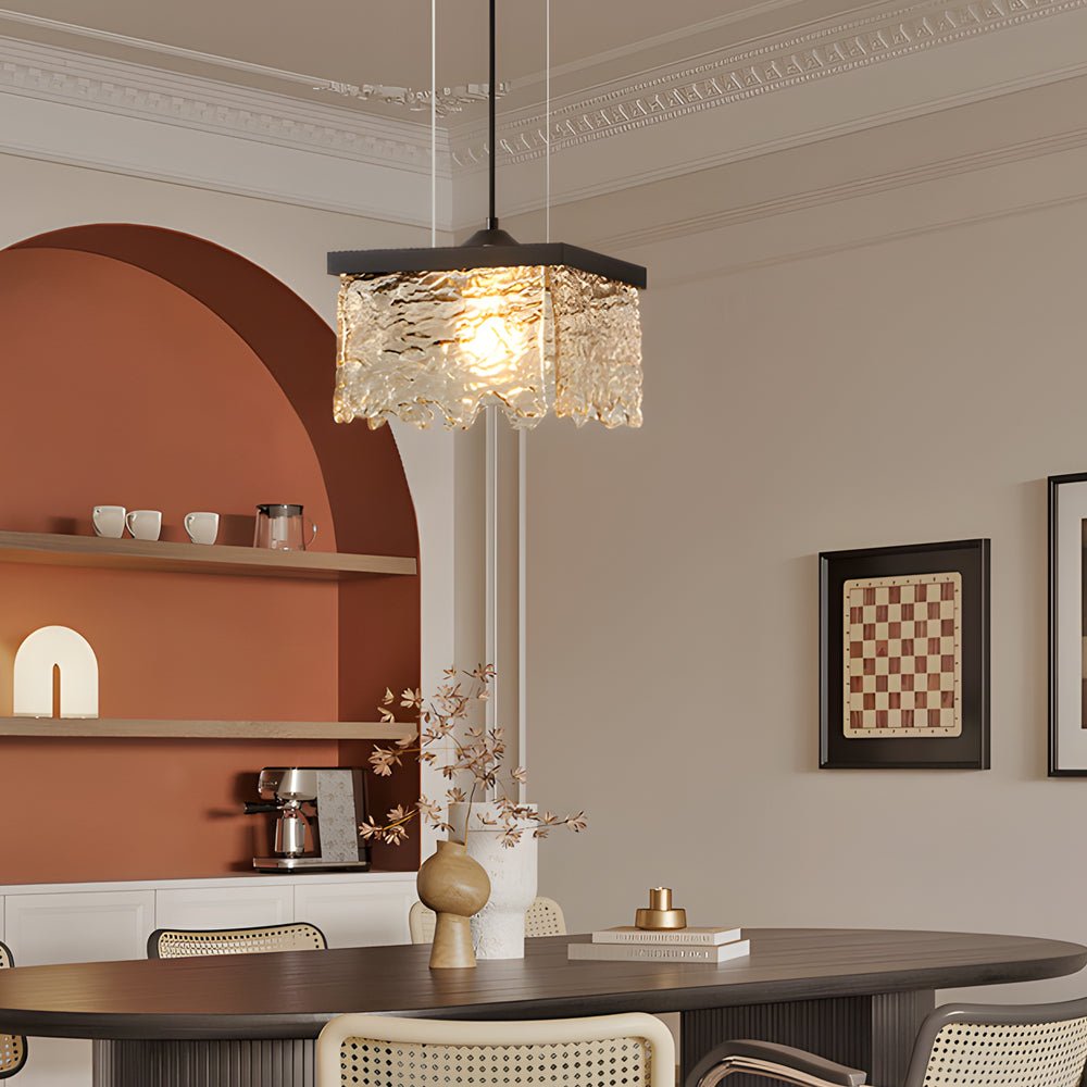 Modern Glass Pendant Light with 3-Step Color Dimming | Dining Room