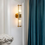 Modern Wall Sconce with Fluted Glass Shade - Gold or Chrome Finish