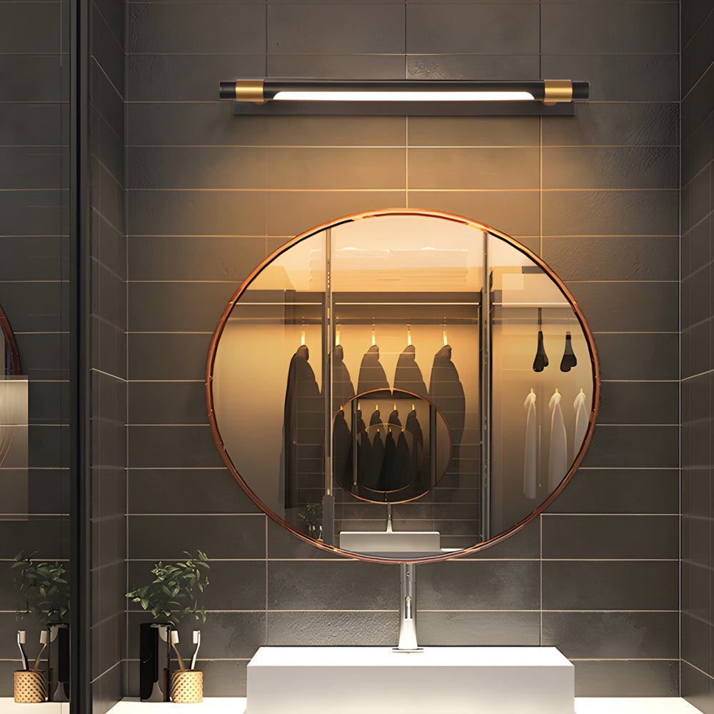 Rotatable Flush-Mount Bathroom Vanity Light with Linear Bar